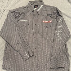 Wrangler Charcoal Embroidered Button-Up Shirt